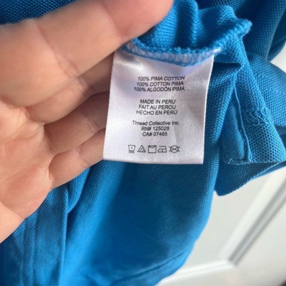 Psycho Bunny Womens Blue Classic Logo 2-Button Cotton Polo Size Large - Picture 6 of 8